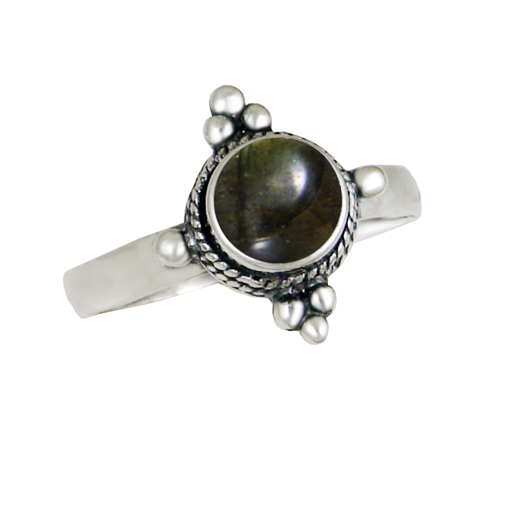 Sterling Silver Gemstone Ring With Spectrolite Size 6